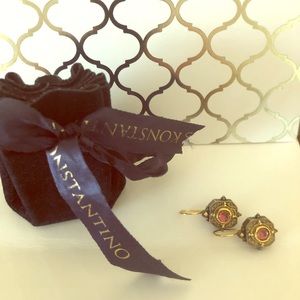 Konstantino Silver Gold Pink Tourmaline Earrings